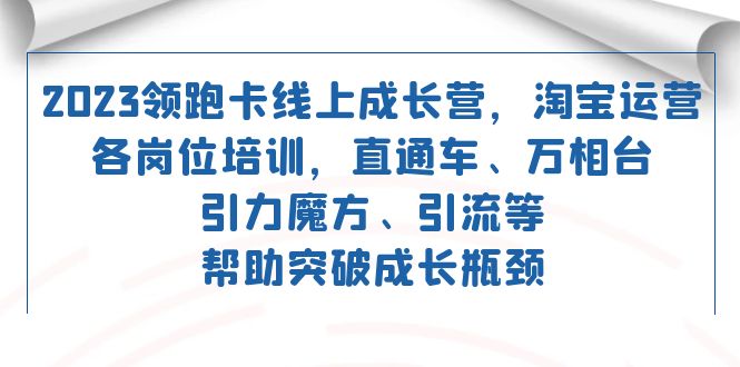 （7462期）2023领跑·卡 线上成长营 淘宝运营各岗位培训 直通车 万相台 引力魔方 引流-副业城