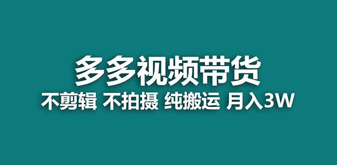 （7512期）【蓝海项目】多多视频带货，纯搬运一个月搞了5w佣金，小白也能操作【揭秘】-副业城