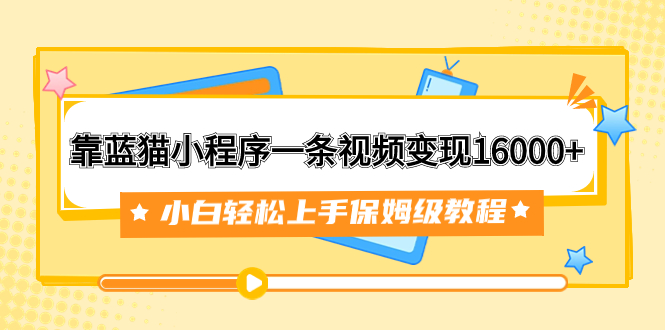 （7595期）靠蓝猫小程序一条视频变现16000+小白轻松上手保姆级教程（附166G资料素材）-副业城