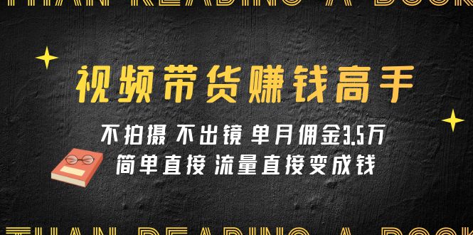 （7713期）视频带货赚钱高手课程：不拍摄 不出镜 单月佣金3.5w 简单直接 流量直接变钱-副业城