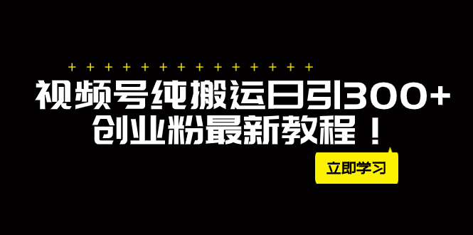 （7833期）外面卖2580视频号纯搬运日引300+创业粉最新教程！-副业城