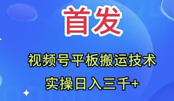（7843期）全网首发：视频号平板搬运技术，实操日入三千＋-副业城