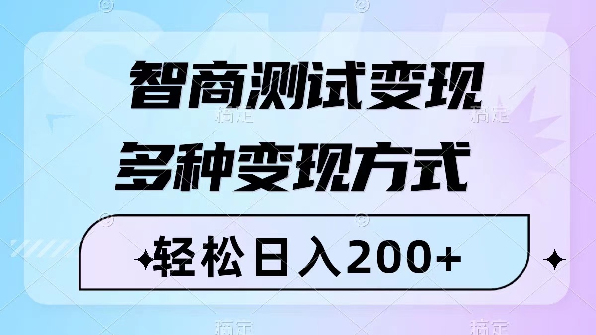 （8049期）智商测试变现，轻松日入200+，几分钟一个视频，多种变现方式（附780G素材）-副业城