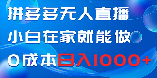 （8450期）拼多多无人直播，小白在家就能做，0成本日入1000+-副业城