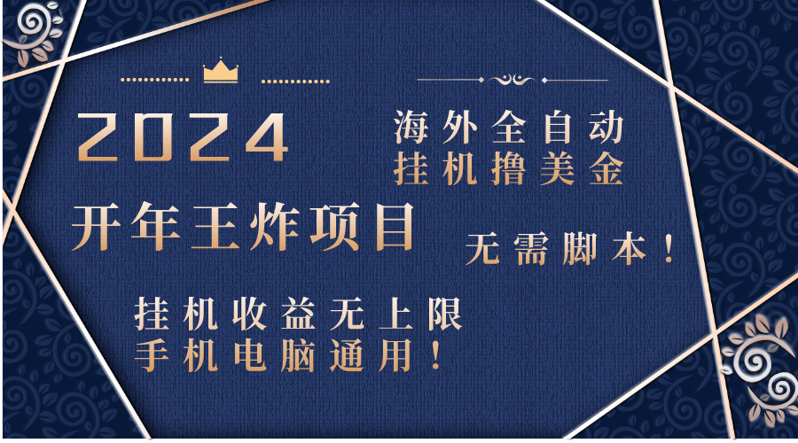 （8494期）2024海外全自动挂机撸美金项目！手机电脑均可，无需脚本，收益无上限！-副业城