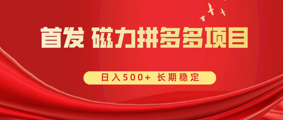 （8611期）首发 磁力拼多多自撸  日入500+-副业城