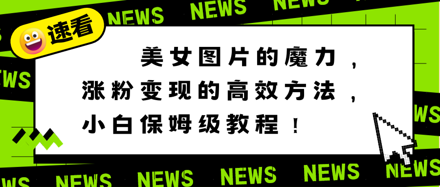 （8666期）美女图片的魔力，涨粉变现的高效方法，小白保姆级教程！-副业城
