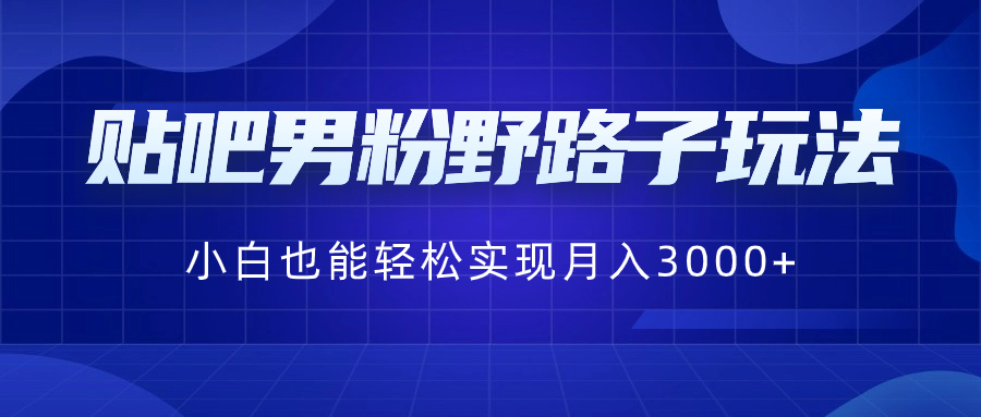 （8708期）贴吧男粉野路子玩法，小白也能轻松实现月入3000+-副业城
