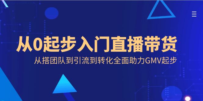 （8745期）从0起步入门直播带货，从搭团队到引流到转化全面助力GMV起步-副业城