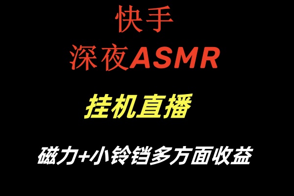 （8757期）快手深夜ASMR挂机直播磁力+小铃铛多方面收益-副业城