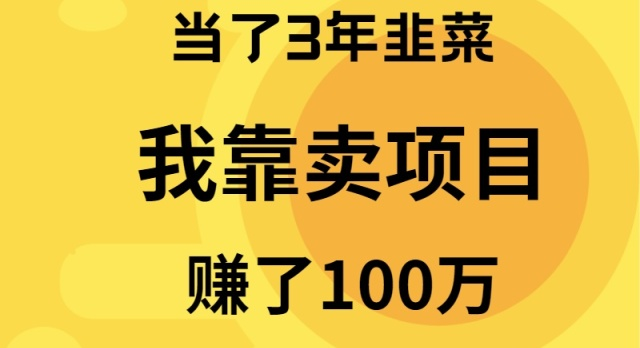 （9100期）当了3年韭菜，我靠卖项目赚了100万-副业城