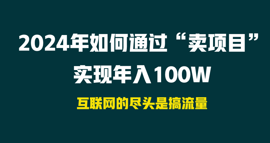 （9147期） 2024年如何通过“卖项目”实现年入100W-副业城