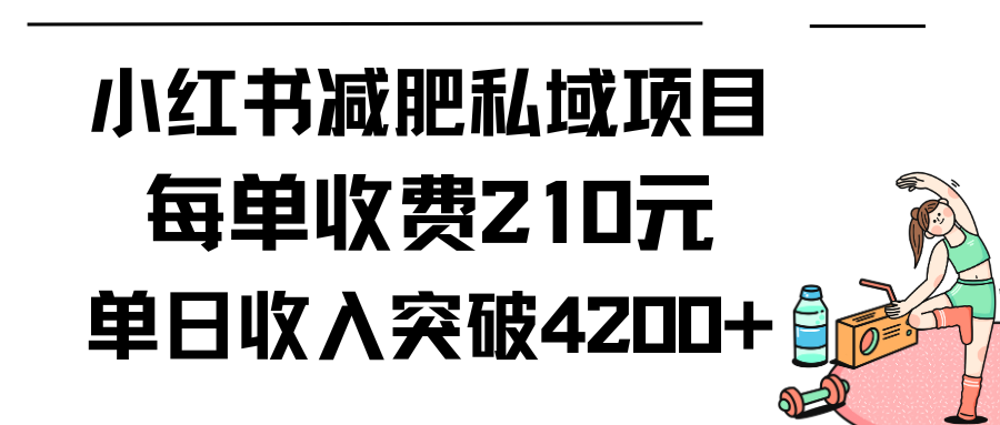 （9466期）小红书减肥私域项目每单收费210元单日成交20单，最高日入4200+-副业城