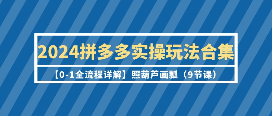 （9559期）2024拼多多实操玩法合集【0-1全流程详解】照葫芦画瓢（9节课）-副业城