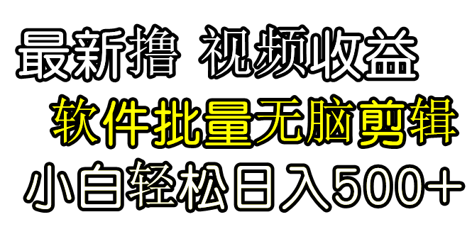 （9569期）发视频撸收益，软件无脑批量剪辑，第一天发第二天就有钱-副业城