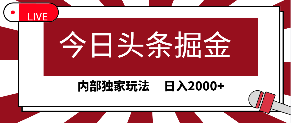 （9832期）今日头条掘金，30秒一篇文章，内部独家玩法，日入2000+-副业城