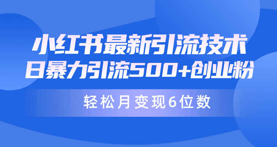 （9871期）日引500+月变现六位数24年最新小红书暴力引流兼职粉教程-副业城