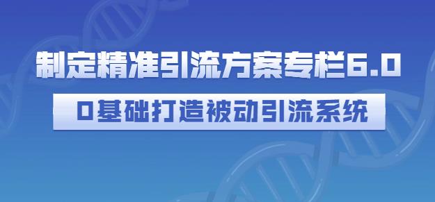 制定精准引流方案专栏6.0，0基础打造被动引流系统-副业城