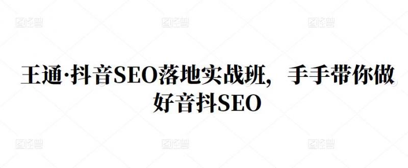 王通·抖音SEO落地实战班，手‬手带你做好音抖‬‬SEO-副业城