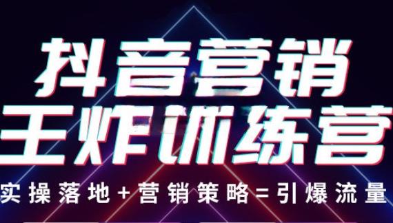 抖音营销王炸训练营，实操落地+营销策略=引爆流量（价值8960元）-副业城