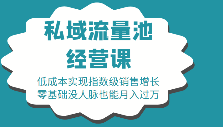 16堂私域流量池经营课：低成本实现指数级销售增长，零基础没人脉也能月入过万-副业城