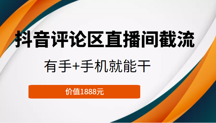 抖音评论区直播间截流，有手+手机就能干，门槛极低，模式可大量复制（价值1888元）-副业城