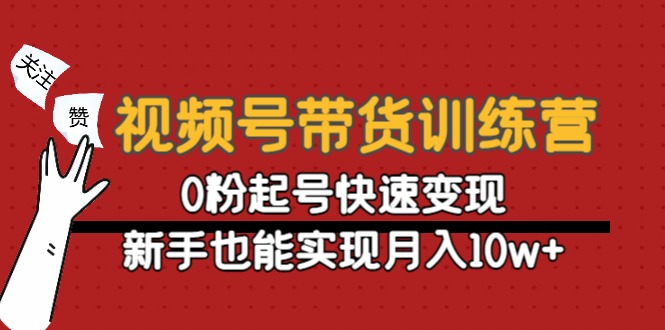 视频号带货训练营：0粉起号快速变现，新手也能实现月入10w+-副业城