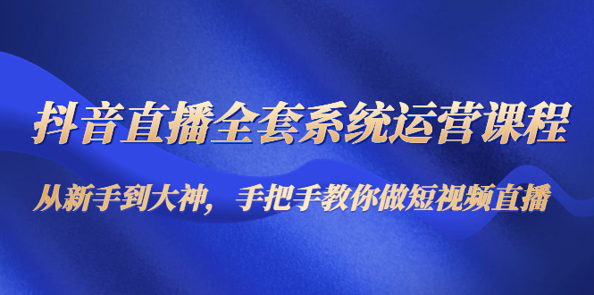 抖音直播全套系统运营课程：从新手到大神，手把手教你做直播短视频-副业城