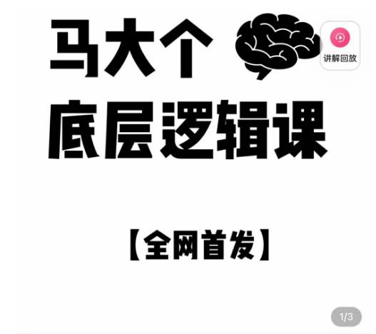 马大个·底层逻辑课，51节底层逻辑智慧课-价值1980元-副业城