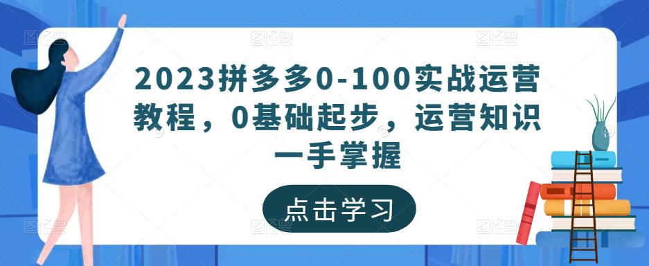 2023拼多多0-100实战运营教程，0基础起步，运营知识一手掌握-副业城