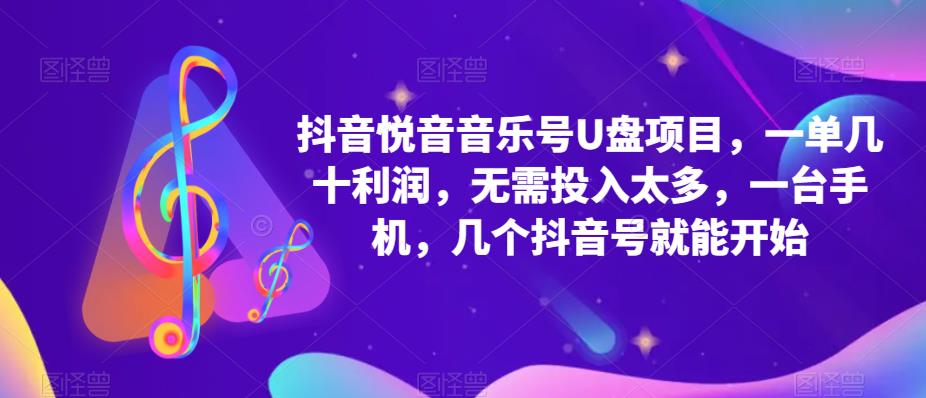 抖音音乐号U盘项目，一单几十利润，无需投入太多，一台手机，几个抖音号就能开始-副业城