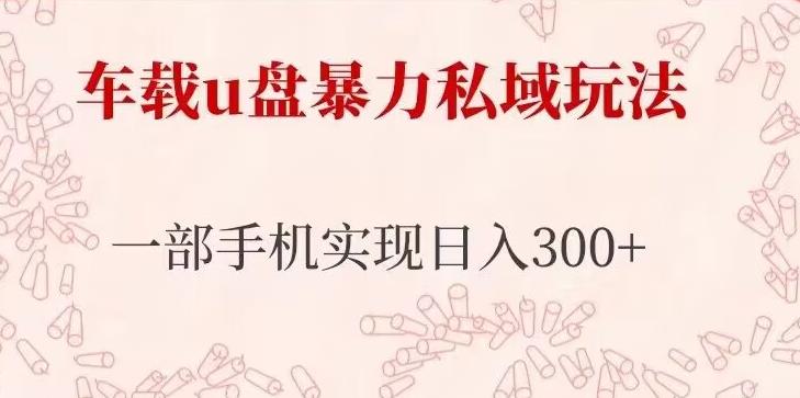 车载u盘暴力私域玩法，长期项目，仅需一部手机实现日入300+-副业城