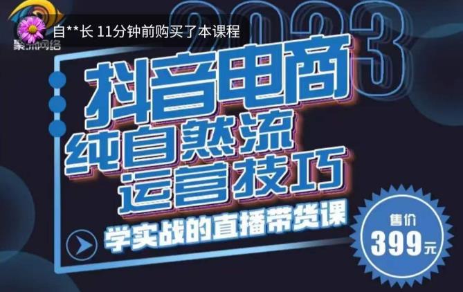 李扭扭·2023自然流运营技巧，纯自然流不亏品起盘直播间，实战直播带货课（视频课+话术文档）-副业城