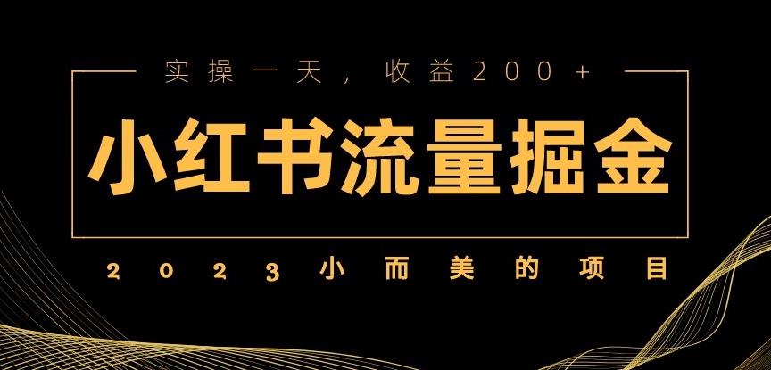 2023小而美的项目，小红书流量掘金，实操一天，收益200+【揭秘】-副业城