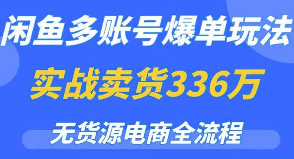 闲鱼多账号爆单玩法，无货源电商全流程，超简单的0门槛变现项目【揭秘】-副业城