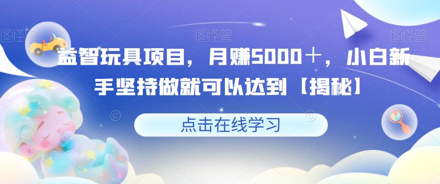 益智玩具项目，月赚5000＋，小白新手坚持做就可以达到【揭秘】-副业城