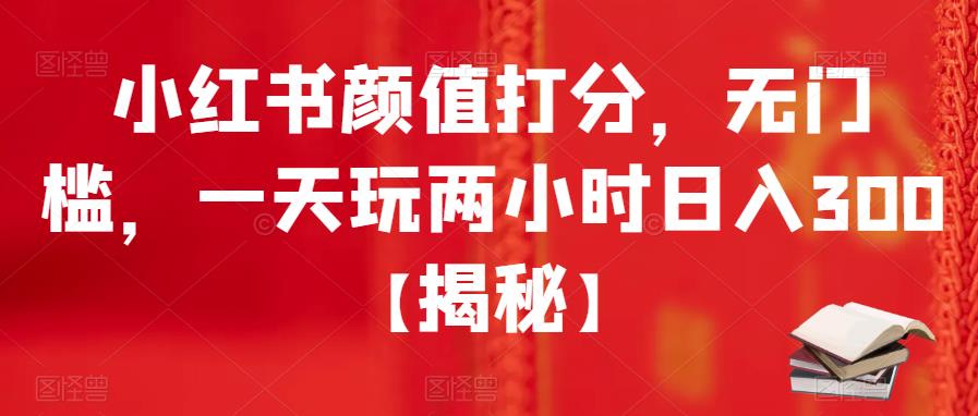 小红书颜值打分，无门槛，一天玩两小时日入300+【揭秘】-副业城