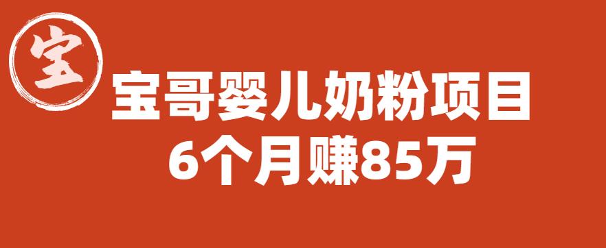 宝哥婴儿奶粉项目，6个月赚85w【图文非视频】【揭秘】-副业城