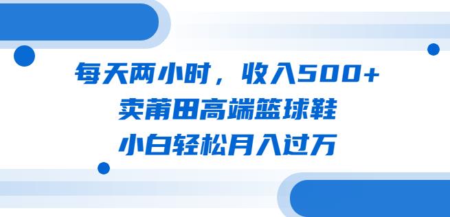 每天两小时，收入500+，卖莆田高端篮球鞋，小白轻松月入过万（教程+素材）【揭秘】-副业城