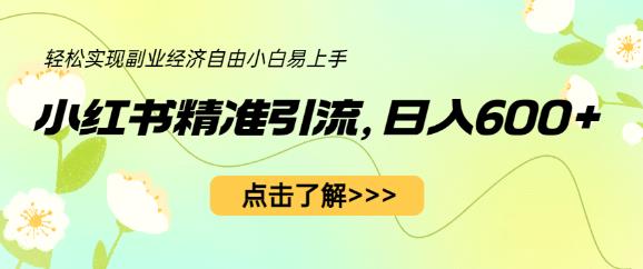 小红书精准引流，小白日入600+，轻松实现副业经济自由（教程+1153G资源）-副业城