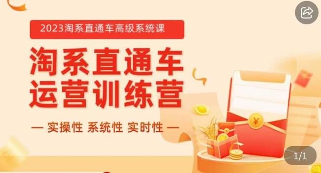 冠东·2023淘系直通车高级系统课，​实操性，系统性，实时性，直通车完整体系教学-副业城
