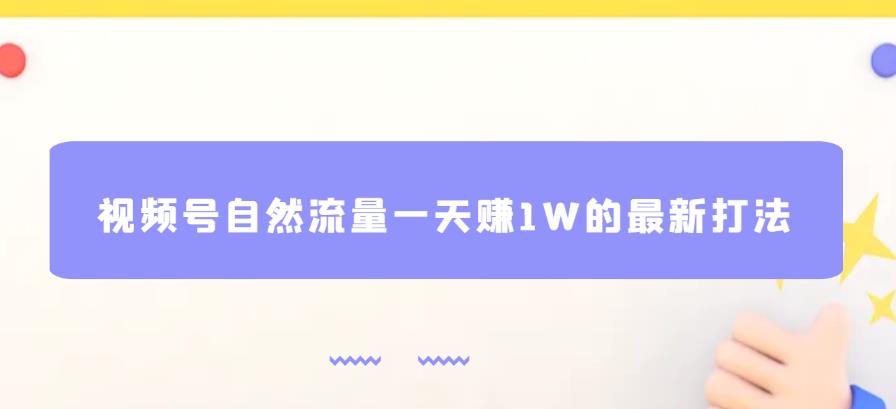 视频号自然流量一天赚1W的最新打法，基本0投资【揭秘】-副业城