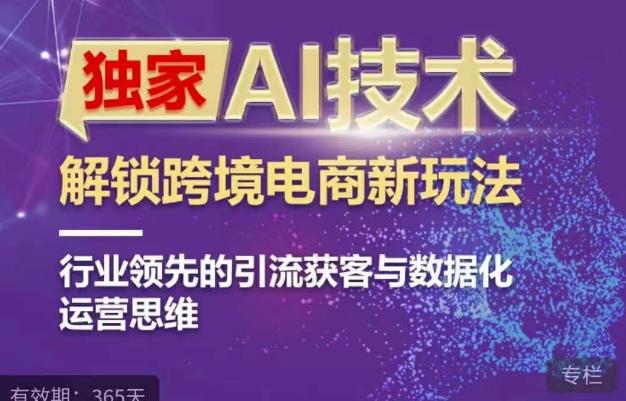 独家AI技术&ChatGPT解锁跨境电商新玩法，行业领先的引流获客与数据化运营思维-副业城