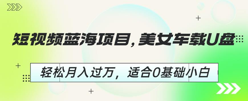 短视频蓝海项目，美女车载U盘，轻松月入过万，适合0基础小白【揭秘】-副业城