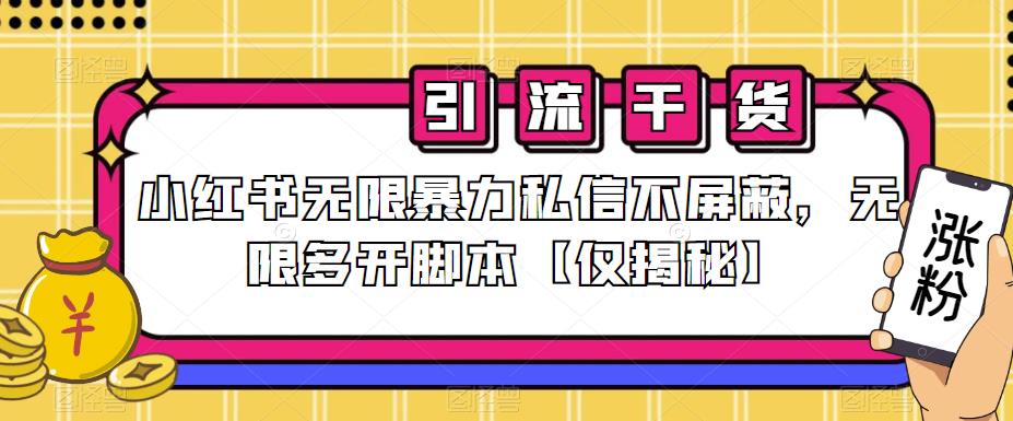 小红书无限暴力私信不屏蔽，无限多开脚本【仅揭秘】-副业城