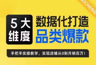 玺承·5大维度，数据化打造电商品类爆款特训营，一套高效运营爆款方法论-副业城