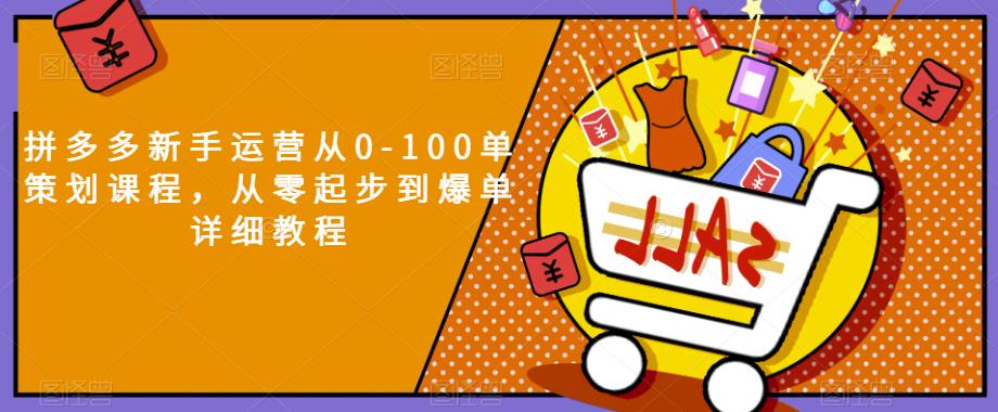 拼多多新手运营从0-100单策划课程，从零起步到爆单详细教程-副业城