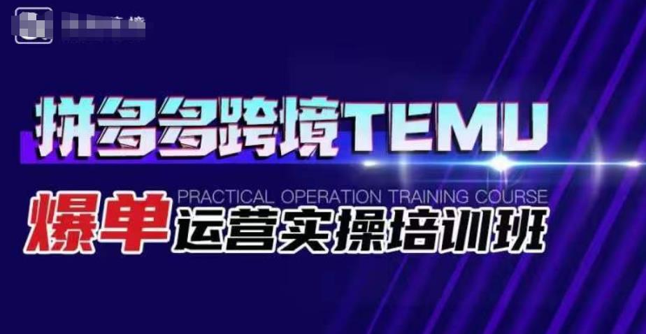 拼多多跨境TEMU爆单运营实操培训班，海外拼多多的选品、运营、爆单-副业城