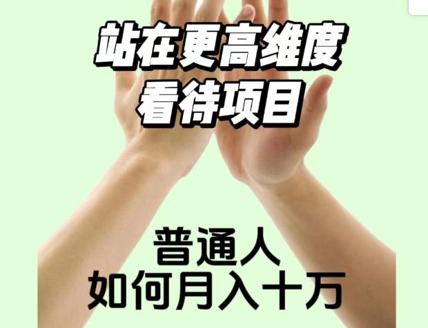 2023最火项目：站在更高维度看待项目，普通人如何月入十万【揭秘】-副业城