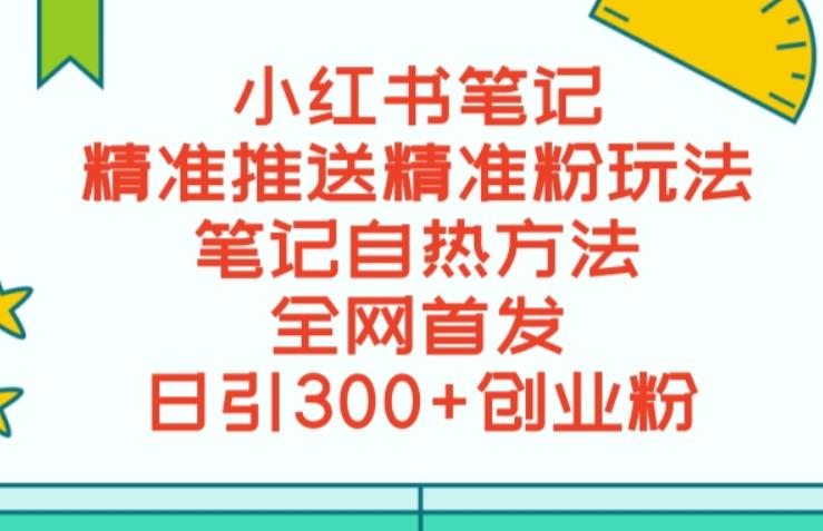 最新小红书笔记精准推送2000+精准粉，单日导流私欲最少300【脚本+教程】-副业城